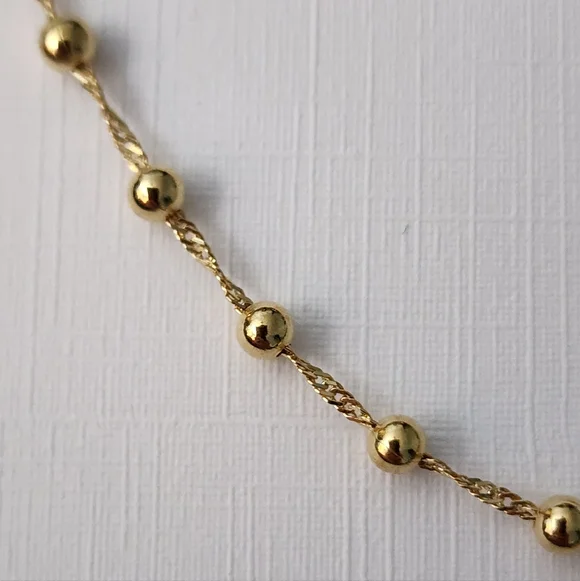 14k Gold on Sterling Silver Cross fixed pendant satellite 16"+2 necklace, NEW! - Picture 3 of 11